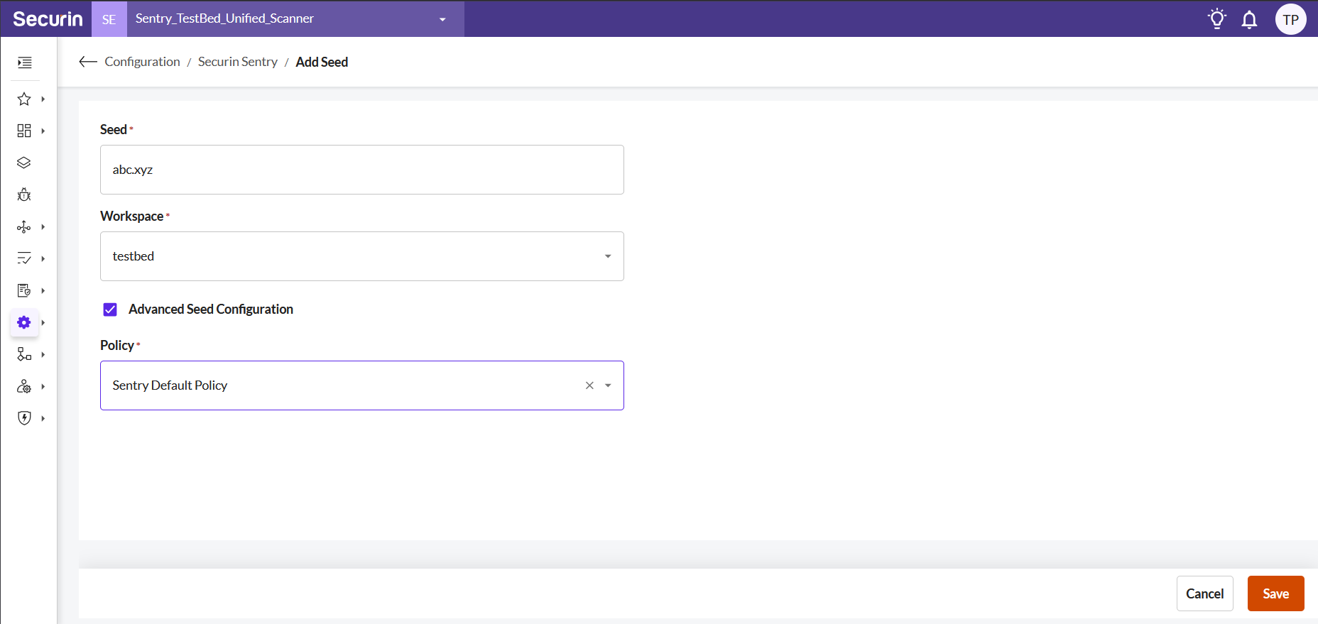 Add a Seed Asset - Securin Platform Documentation